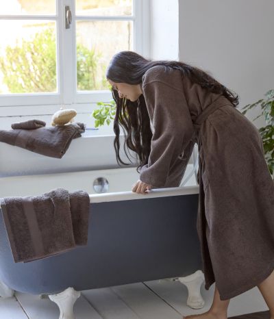 Parure de bain unie Cacao