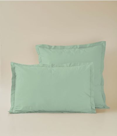 Taie d'oreiller coton vert fleur d'amandier
