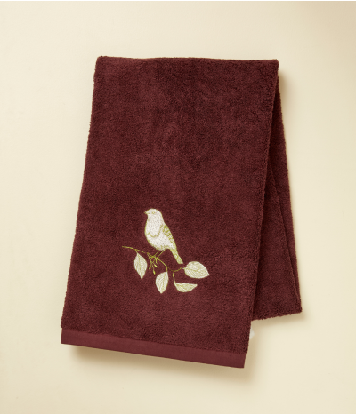 Drap de douche brodé 70x140 Entre les branches