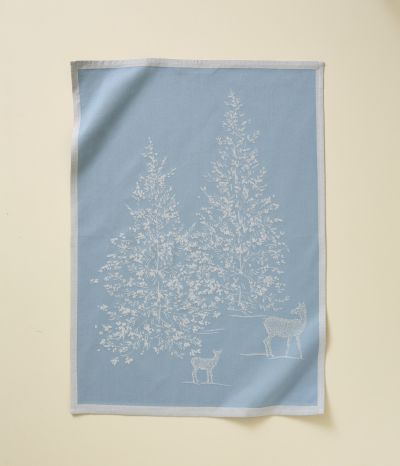 Jacquard Tea towel Trésor des forêts bleu