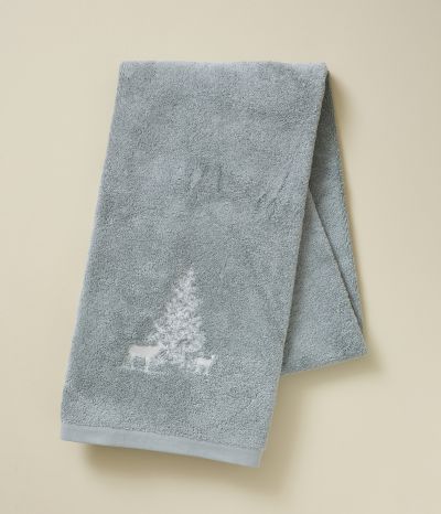 Shower towel Trésor de la forêt gris perle
