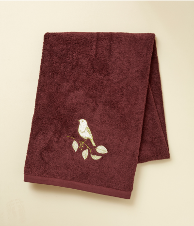 Drap de bain brodé 100x150 Entre les branches