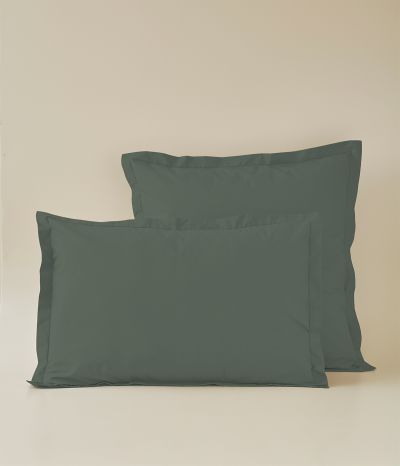 Taie d'oreiller percale vert alligator