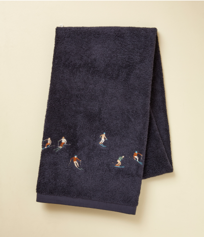 Drap de douche 70x140 fantaisie Après-ski bleu