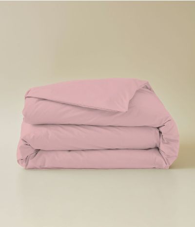 Housse de couette coton rose macaron