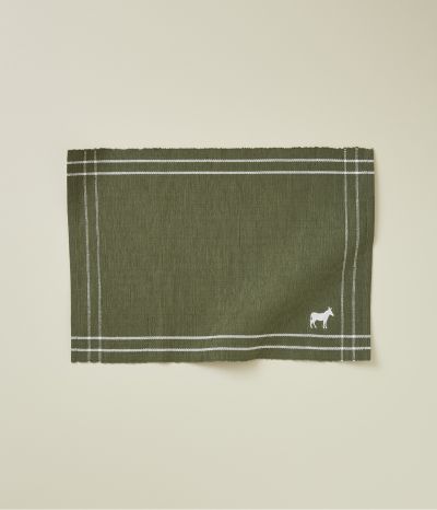 Set de table cotelé RDV au pré kaki