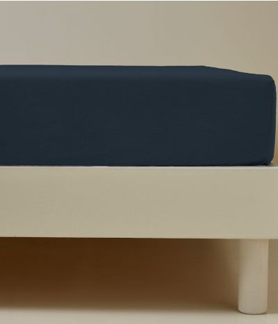 Drap housse percale pierre bleue
