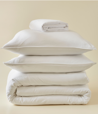 Parure de lit satin de coton Lyocell blanc douceur