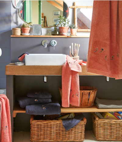 Parure de bain Après-ski rose thé