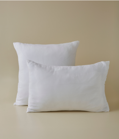 Taie d'oreiller blanc lin lyocell