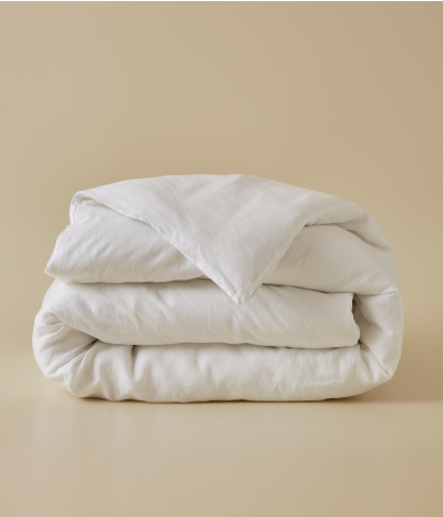 Housse de couette blanche lin lyocell