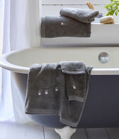 Set of bath linen RDV au sommet gris