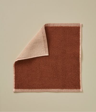 Serviette invité Twist 30x30 Caramel/Rose