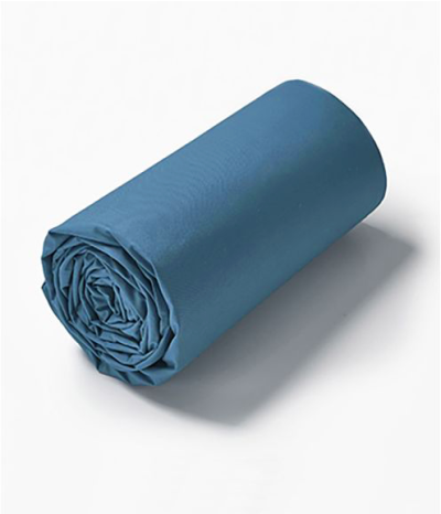 Drap housse percale bleue vague