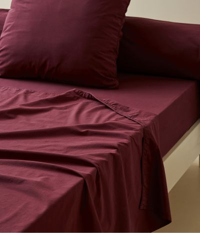 Drap percale lavée Prune