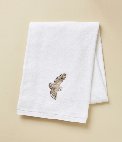 Drap de bain brodé 100x150 L'envol blanc