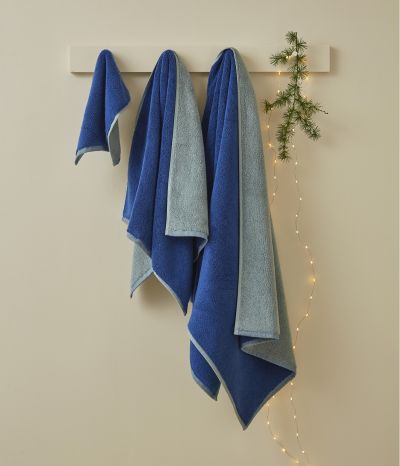 Parure de bain Twist Bleu/Vert sauge