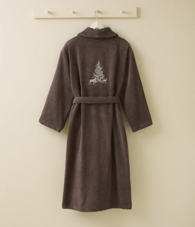 Embroidered Unisex Bathrobe Trésor des forêts
