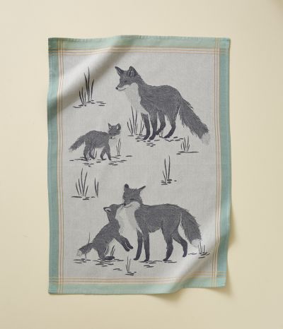 Jacquard tea towel La vie des plaines écru