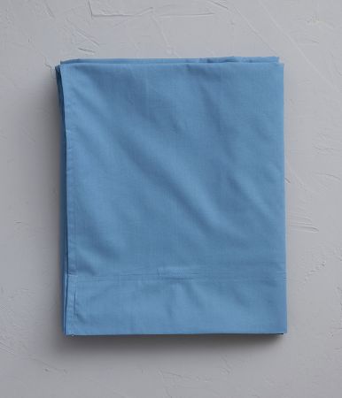 Drap plat percale bleue vague 180x290 cm