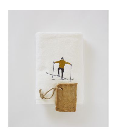 Drap de douche fantaisie Snow crème