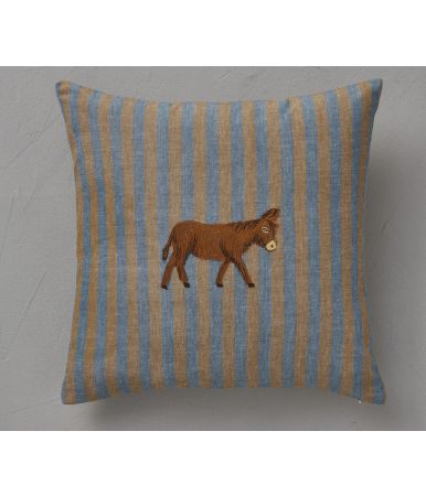 Housse coussin brodée Cévennes 45x45cm