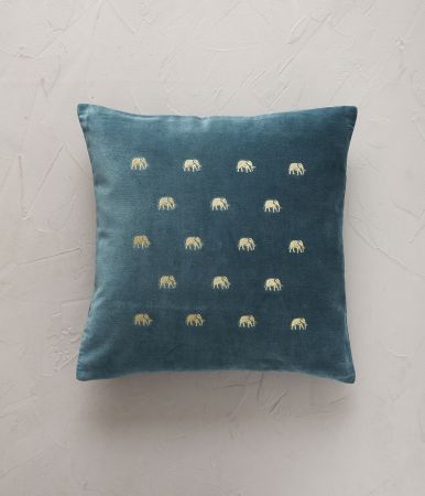 Housse de coussin Prajapati vert gombo