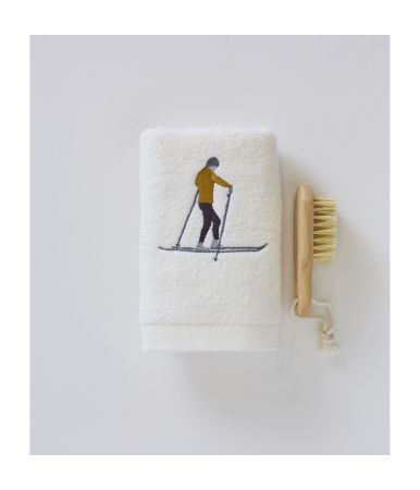 Serviette invité fantaisie Snow crème