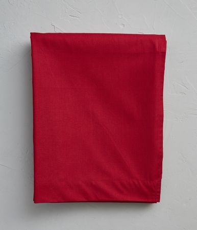 Drap coton rouge garance 180x290 cm