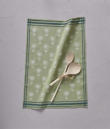 Torchon jacquard Bastide vert