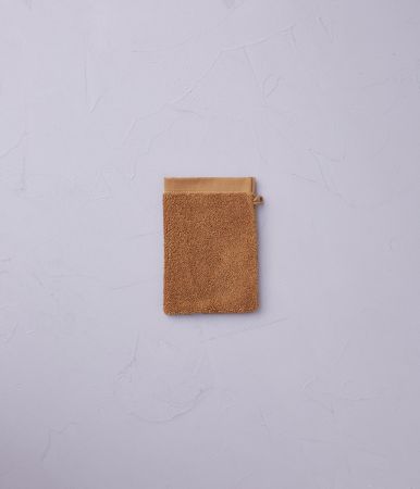 Gant de toilette Shetland marron roux