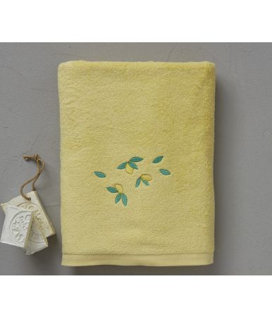 Drap de bain fantaisie Sorbet fleur citron 100x150cm