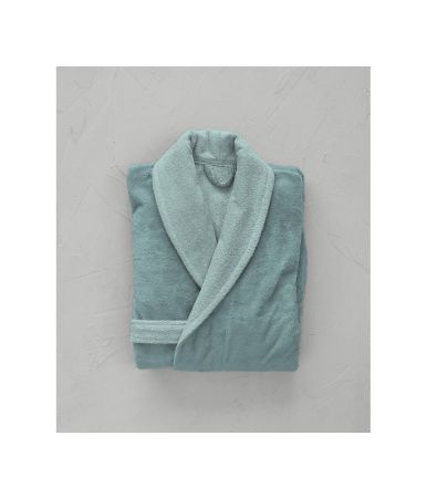 Kimono bi-matière femme Bleu céladon