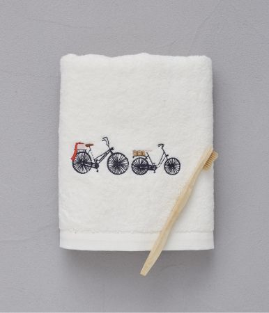 Serviette brodée 50x100 cm Amsterdam crème