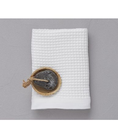 Serviette nid d'abeille 50x100 cm Bain de minuit blanc