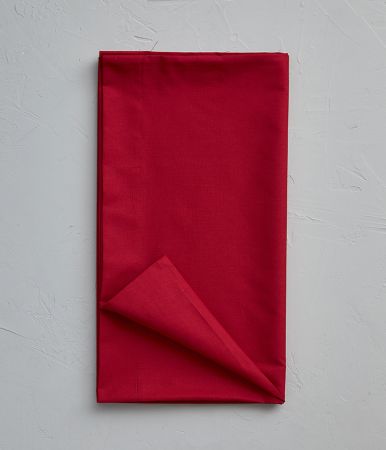 Taie de traversin coton rouge garance 43x140 cm