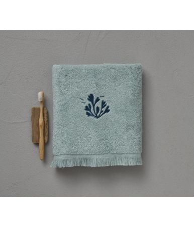 Serviette fantaisie Contre courants eau turquoise 50x100cm
