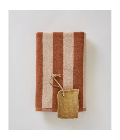 Drap douche fantaisie Lignes rose