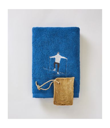 Drap de douche fantaisie Snow bleu