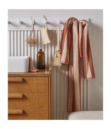 Parure de bain lignes rose