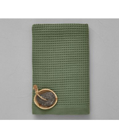 Drap de douche nid d'abeille 70x150cm Bain minuit vert jade