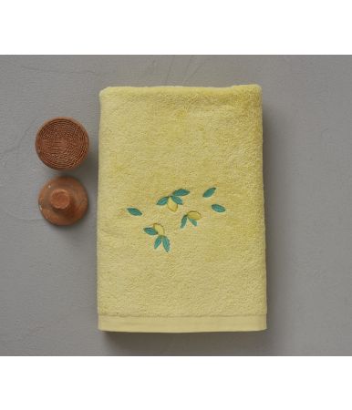 Drap de douche fantaisie Sorbet fleur citron 70x140cm