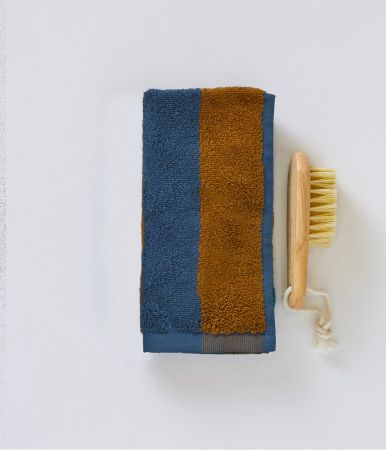 Serviette invité fantaisie Lignes bleu