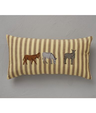 Housse coussin brodée Cévennes 30x60cm
