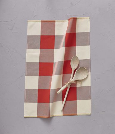 Torchon jacquard Cherries carreaux