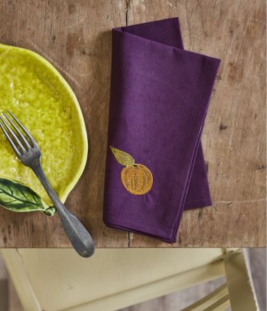Serviette de table Crumble violet prune
