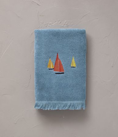 Drap de douche Porto pino bleu