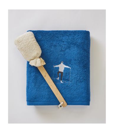Drap de bain fantaisie Snow bleu