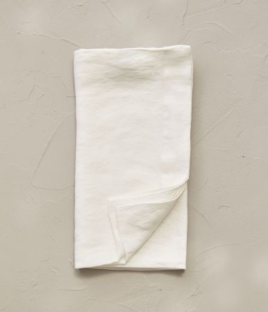 Taie de traversin lin stone washed blanc