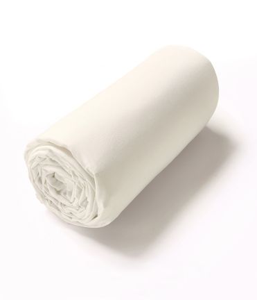 Drap housse coton blanc crème